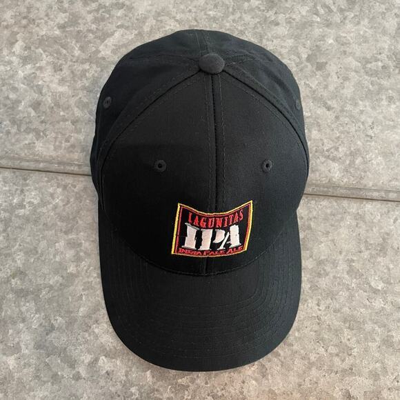 Lagunitas IPA India Pale Ale Embroidered Hat Fitted Cap Black S M Stretch Beer - Picture 4 of 9